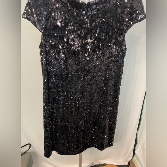 Banana Republic Factory Black Sequin Shift Dress size 10 - Picture 7 of 12